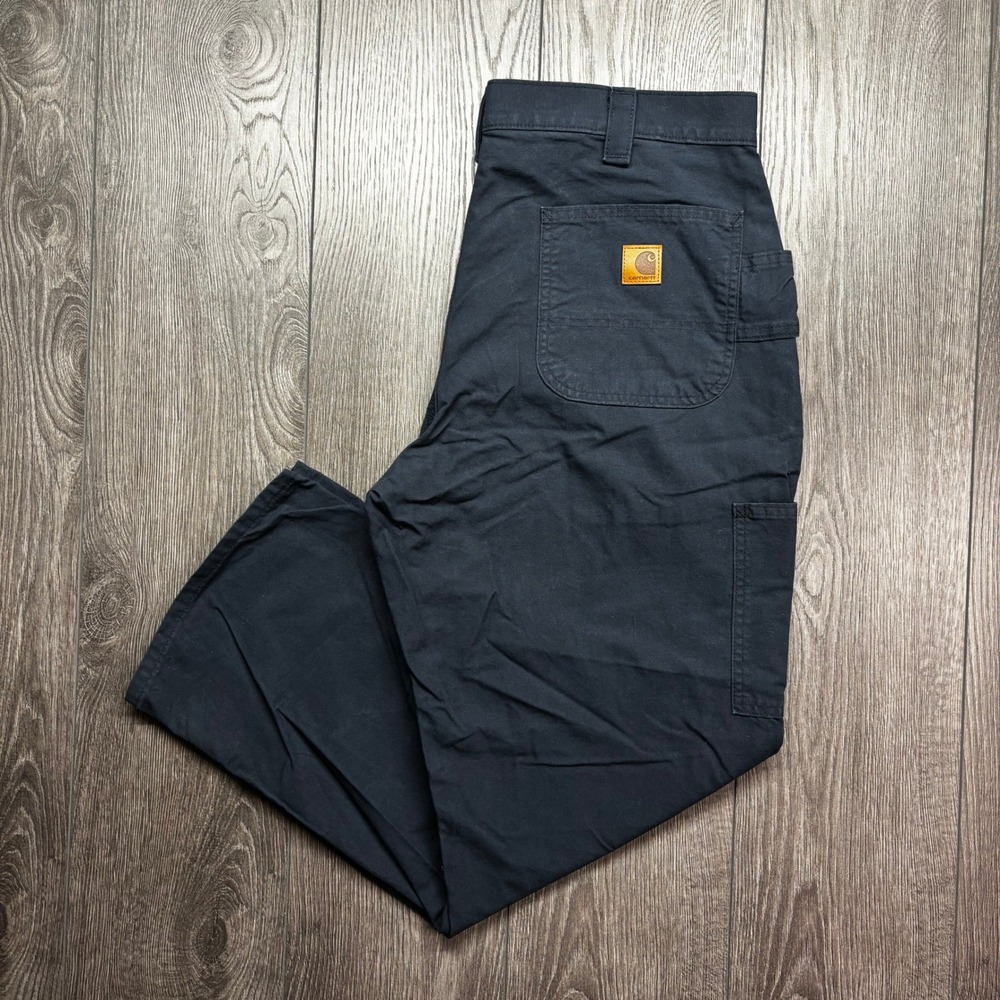 Carhartt B151-NVY Mens 36x30 Navy Blue Loose Original Fit Canvas Carpenter Pants